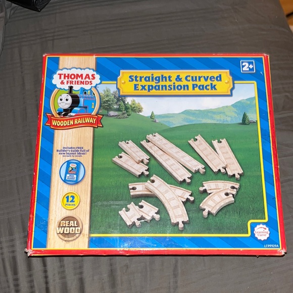 Thomas & friends Train wooden railway straight & curved expansion pack REAL WOOD - Picture 1 of 2